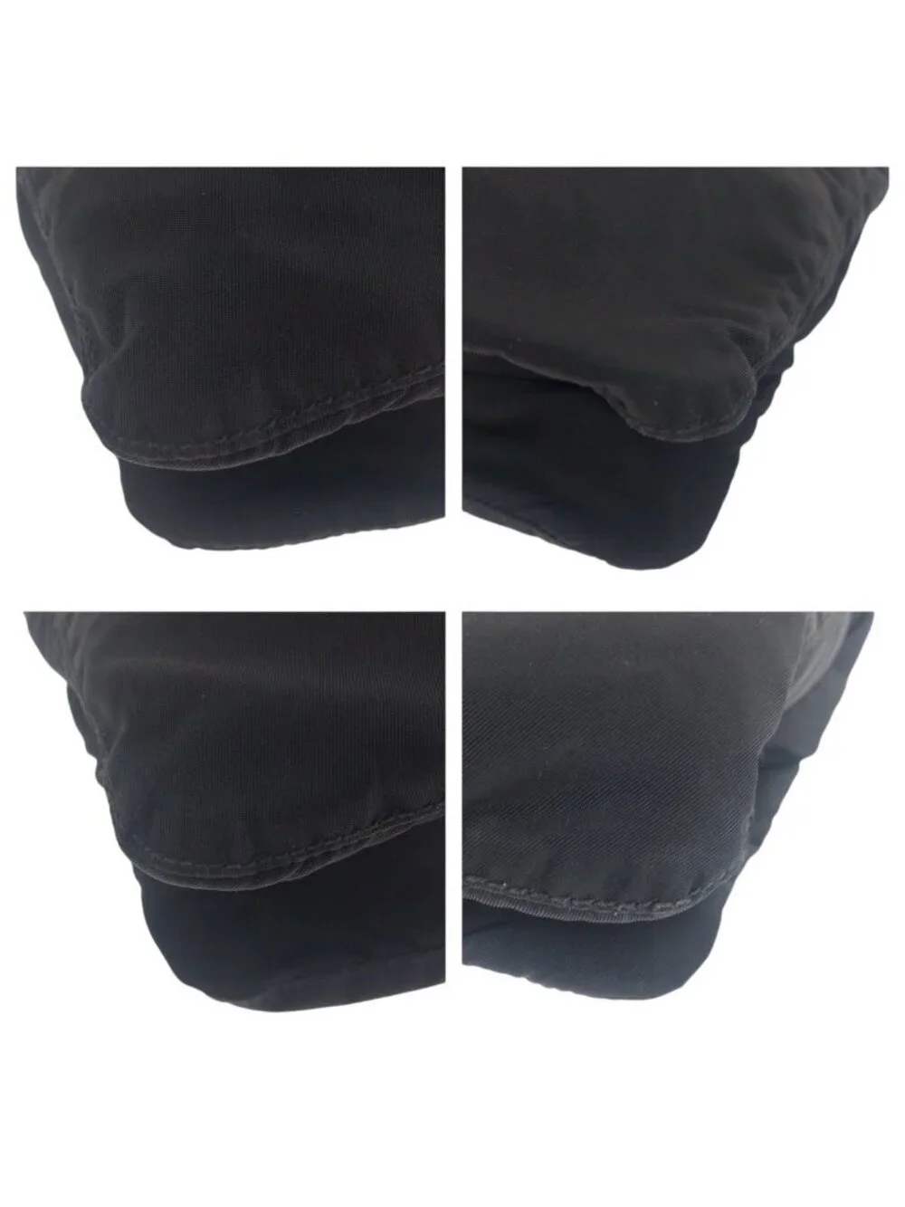 Prada Tessuto Black Silver Nylon Shoulder Bag